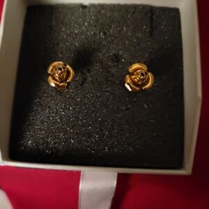 Women's Goldtone Floral Stud Earrings